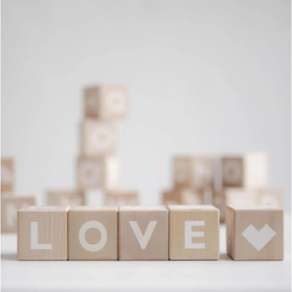 OOH NOO -Wooden Alphabet Blocks in White